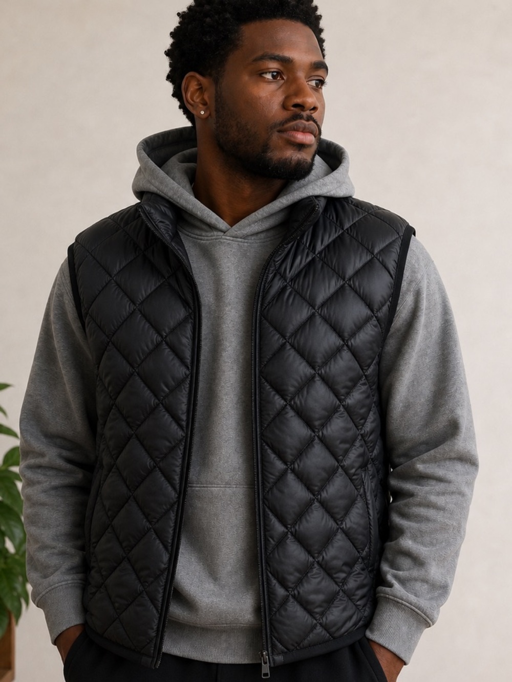 Hawke & Co Sport Black Quilted Puffer Vest Down Fill Men’s Size S